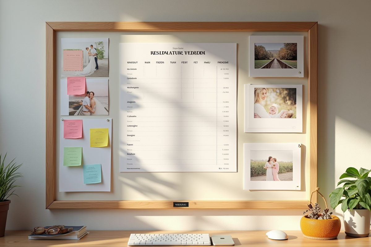 Tableau d organisation de mariage avec checklists et calendrier